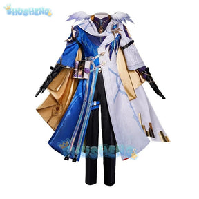 Shusheng Honkai Star Rail Sunday Cosplay Costume Uniform New Skins Earrings Book Props Halloween Party for Women Men Accessory