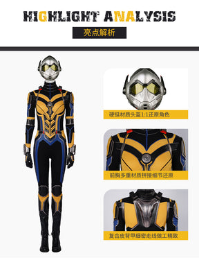 Hope Wasp Cosplay Movie Ant-Man and the Wasp Quantumania Hope Wasp Jumpsuit Suit Women Halloween Carnival Cosplay Costume