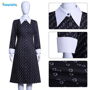 Wednesday Addams Halloween Costume Gothic Costume Wednesday Dress Black Dress White Collar Girls Halloween Costume Dusk Dress