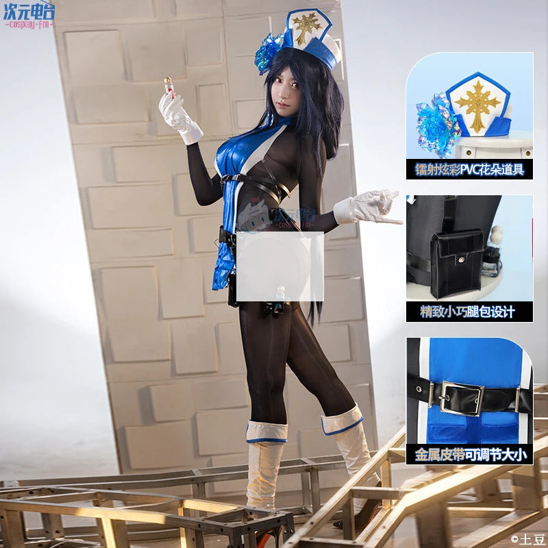 Game GODDESS OF VICTORY: NIKKE Cosplay Nlkke Meideng Ice Rose Costume Halloween party sexy dress uniform props accessories set