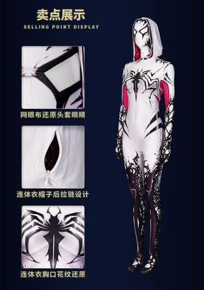 Venom Spider Gwen Stacy Cosplay Costume Superhero 3D Printed Spandex Zentai BodySuit Gwen Stacy Spiderwoman Halloween Costume