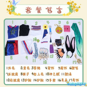 Genshin Impact Tighnari Cosplay Costume Wig Hair Shoes Gen Tighnari Tail Shin Costumes with Ears Cosplay Accessories Women Men Suit