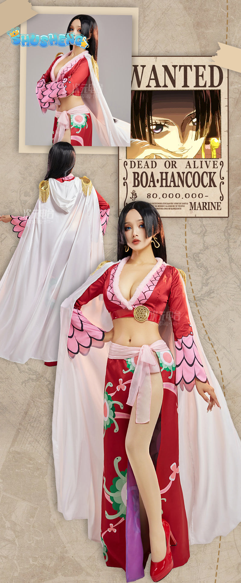 Anime Adult Women Sexy One Piece Cosplay Costume One Piece Boa Hancock Cosplay Costume for Halloween