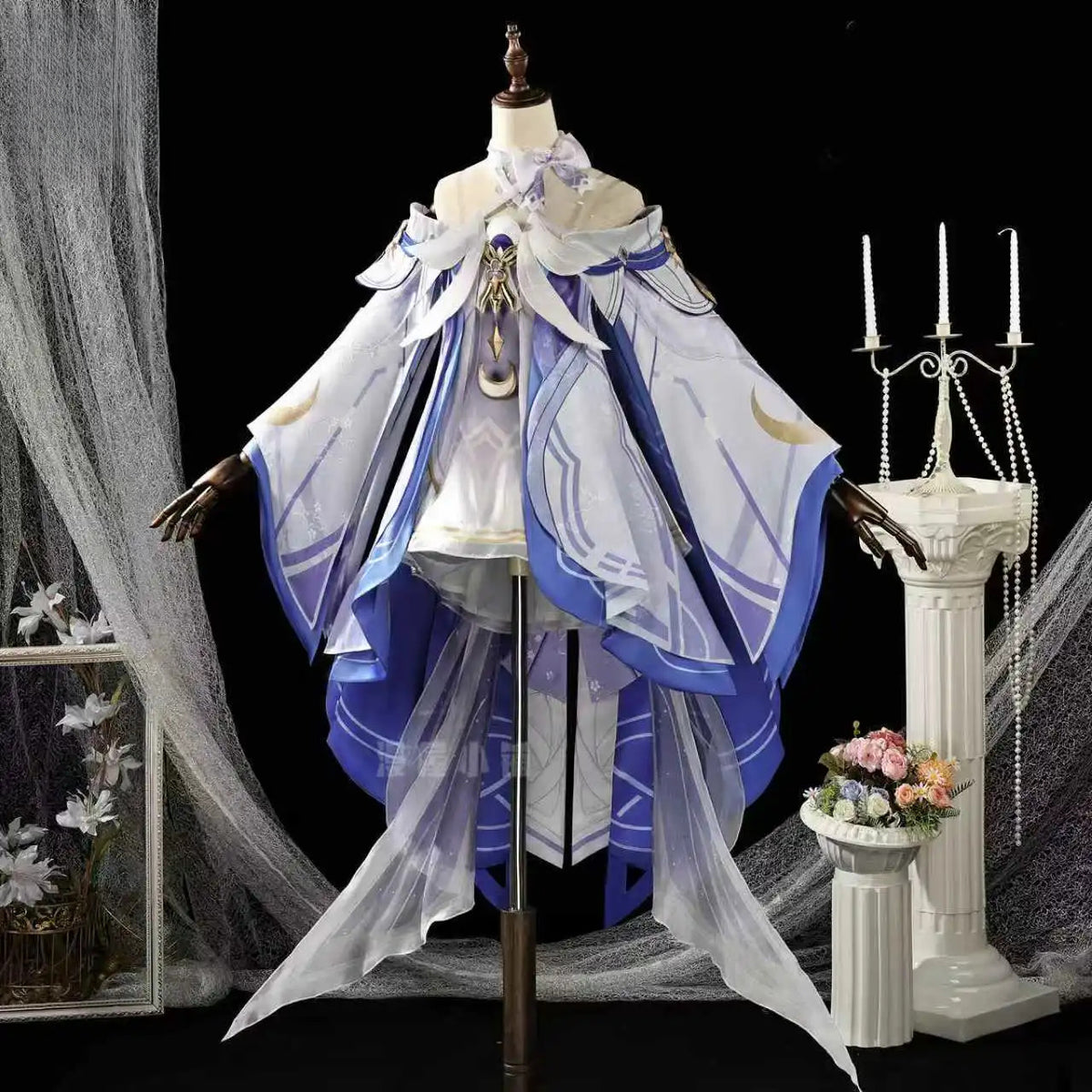 Shusheng-R Genshin Impact Columbina Cosplay Costume Hanfu Dress Halloween Carnival Party Christmas Play Role Clothes Clothing