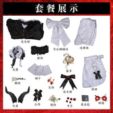 Fiona Gilman Priestess Cosplay Game Identity V Women Costume Black Dress Priestess Crismon Cosplay Wig