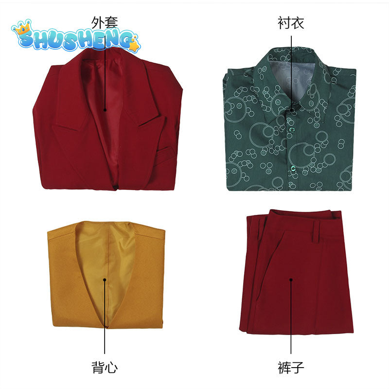 Movie Joker Male Cosplay Joker 2 Costume Anime Character Halloween Costume Cosplay Costume Set Mask Uniform