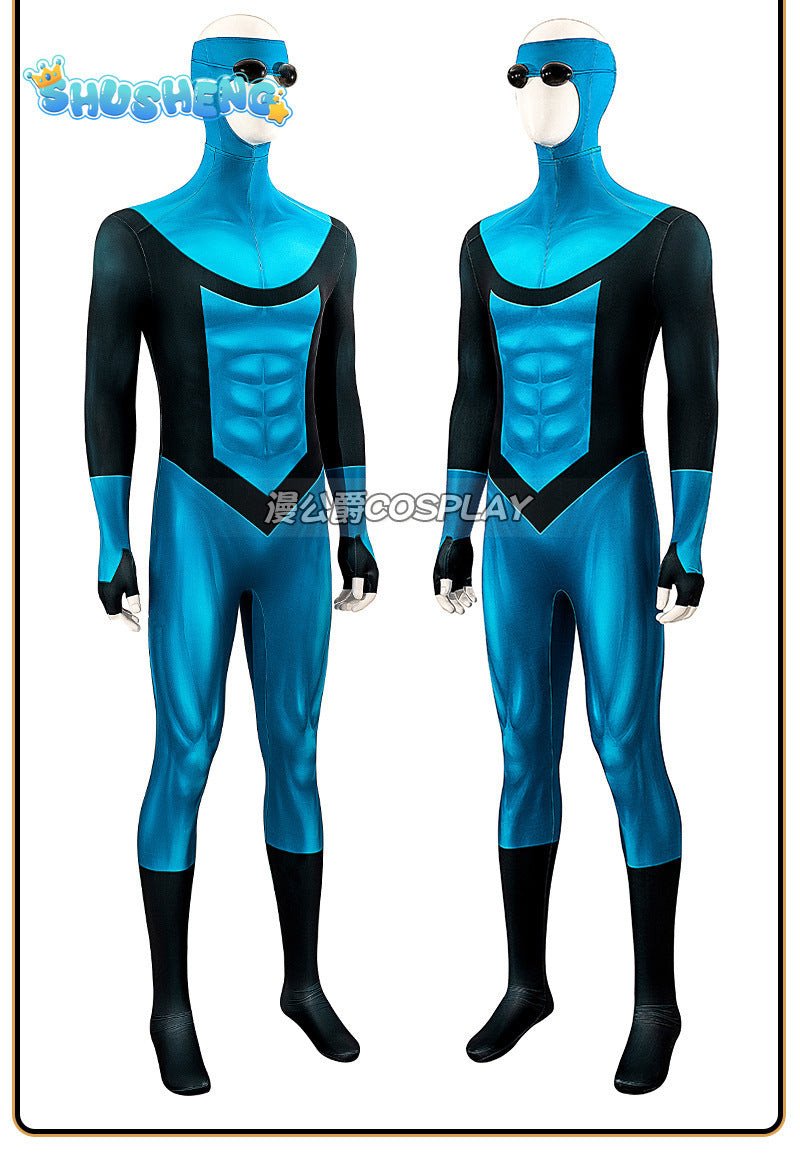 Mark Grayson Cosplay Jumpsuits Costume Cartoon Invincible Roleplay Outfits Male Superhero Disguise Bodysuit Halloween Party Suit