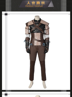 Witcher 3：Wild Hunt Geralt Cosplay Geralt of Rivia Costume Men Vest pants jacket armor belt gloves  full set Halloween uniform