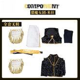 Anime KPop Demon Hunters Mira Cosplay Costume Black Gold Stage Outfit Huntrix Uniform Halloween Party Women Girls Carnival