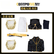 Anime KPop Demon Hunters Mira Cosplay Costume Black Gold Stage Outfit Huntrix Uniform Halloween Party Women Girls Carnival