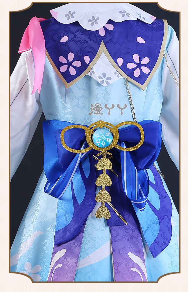 Genshin Impact Kamisato Ayaka New Skin Cosplay Costume Ayaka New Outfits Springbloom Missive Dress Hat Fan Ayaka Dress