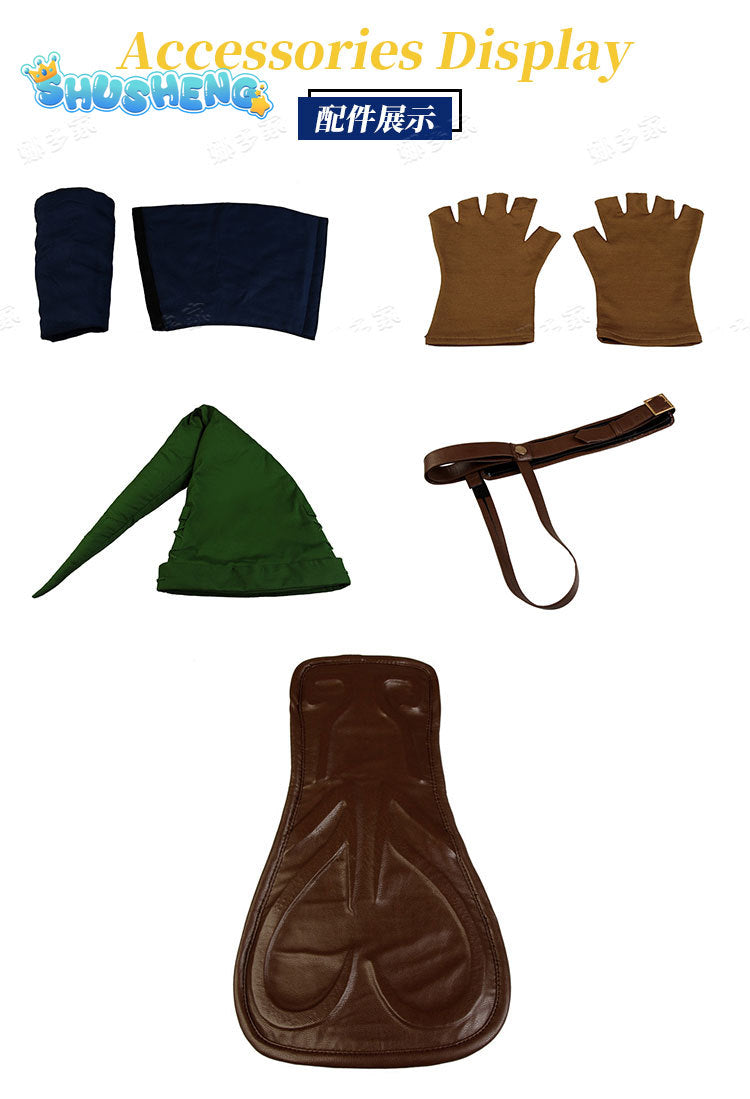 Game Twilight Princess Cosplay Costume Link Role-playing Battle Uniform Halloween Party Full Props With Hat Boots