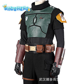 Boba Fett Cosplay Fantasia Costume Disguise For Men Adult Top Pants Vest Halloween Carnival May the Force Festival Roleplay Suit