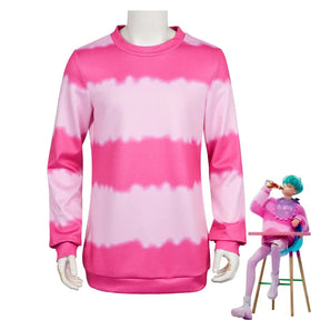 Anime KPop Demon Hunters Saja Boys Baby Saja Cosplay Costume Pink Striped Long Sleeves Uniform Halloween Party for Women Men