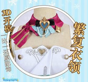 Genshin Impact Escoffier Cosplay Costume Uniform Jacquard Fabric Anime Chinese Wig Halloween Costumes for Women Game