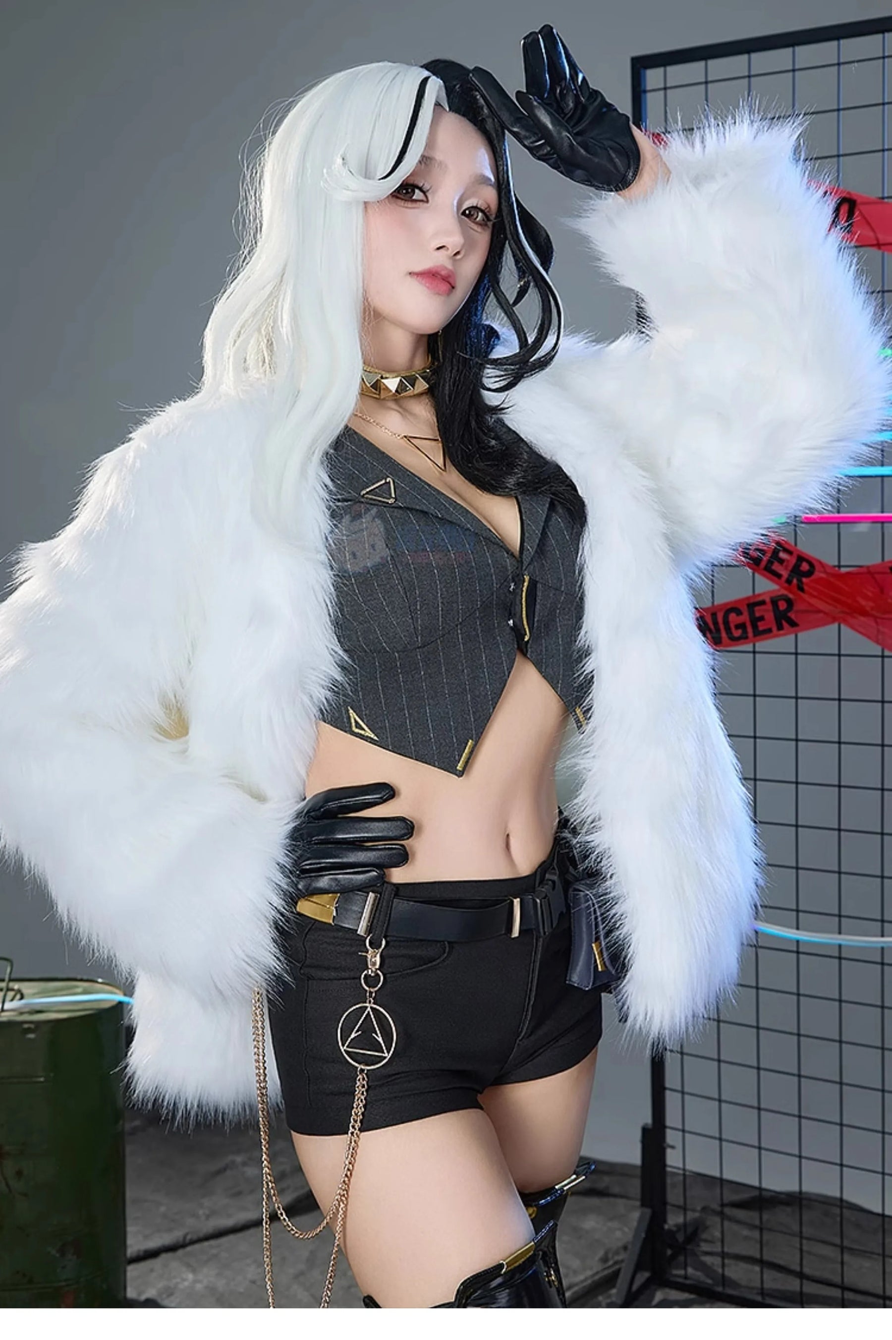 NIKKE：The Goddess of Victory Rosanna Cosplay Costume Halloween Carnival Fashion Coat Leather Pants Accessories Prop Woman Set