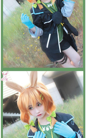 Arknights Kroos Cosplay Game Anime Halloween Clothing Wig Bag Ears