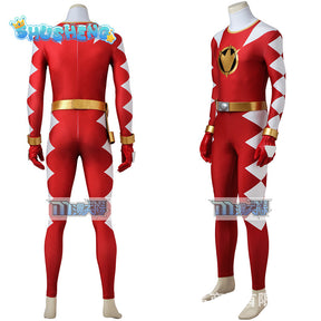 Red Kyoryu Sentai Cosplay Costume 3D Print Kyoryu Zyuranger Ranger Cosplay Costumes Green Rangers Zentai Just Bodysuit