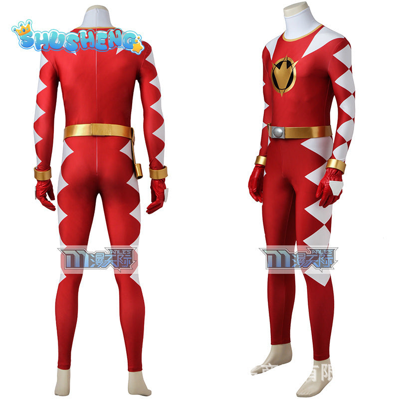 Red Kyoryu Sentai Cosplay Costume 3D Print Kyoryu Zyuranger Ranger Cosplay Costumes Green Rangers Zentai Just Bodysuit