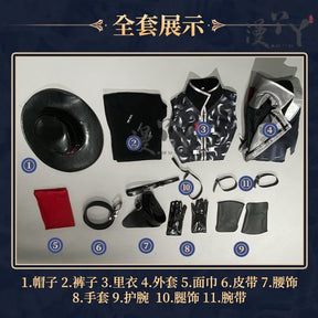 Identity V Cowboy Cosplay Costume Misfit Outfit Cowboy Cos Kevin Ayuso Hallowmas Carnival Disguies Party Costume