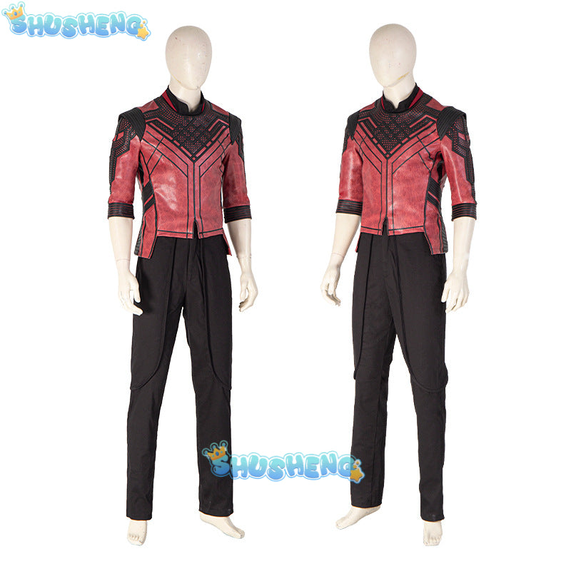 Movie Master of Kung Fu Cosplay Costumes Shang-Chi and the Legend of the Ten Rings PU Tops Pants Shoes Halloween Adult Suits