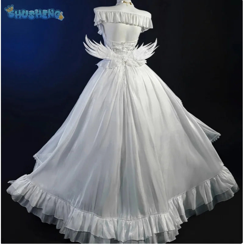 Anime HMS Janus Azur Lane cosplay costume Dress Socks Headwear Necklace Set Halloween Party Gorgeous Wedding Dress New Uniform