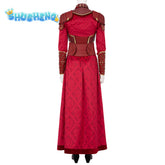 What If Season 2 Hela Cosplay Red Dress Superheroine Costume Breastplate Suit And Shoes Full Set For Women