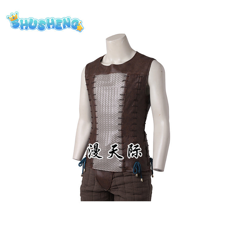 Game Witcher 3 Cosplay Costume Wild Hunt Geralt of Rivia Adult Man Hero Suit Leather Jacket Coat Halloween