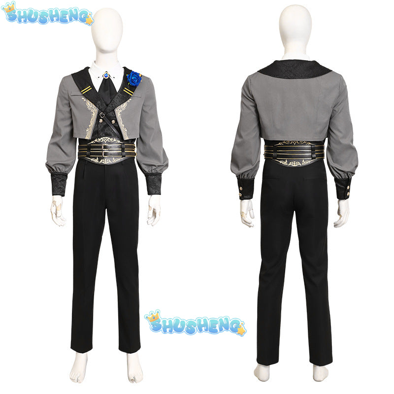 Sephiroth FF14 Game Final Fantasy Cosplay Blue Rose Thorn Night Costume Shoes Accessories props jackets Halloween Party Uniform