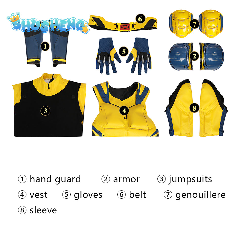 New Movie Wolverine Cosplay Costume Vest Gloves Belt Wolf Steel Claw For Men Custom Made