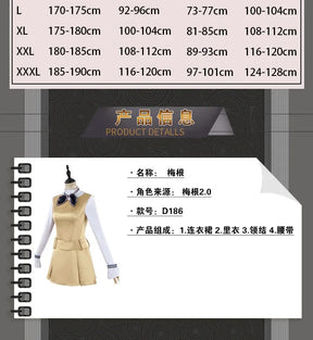 Movie New M3gan 2 Cosplay Costume M3gan Dress, tie, belt, socks set Halloween party casual women's man fashion uniform