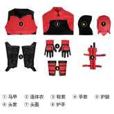Daredevil Cosplay Costume Matt Murdock Red Leather Battle Suit Jumpsuit Belt Gloves Fullset Outfit Halloween Carnival Party Suit