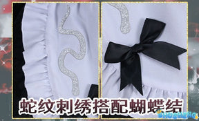 Fiona Gilman Priestess Cosplay Game Identity V Women Costume Black Dress Priestess Crismon Cosplay Wig