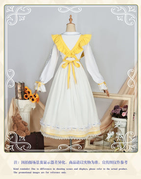 Anime Game Identity V Cosplay Anne Lester Toy Merchant Costume Shimmer Wig Yellow Dress Lolita Girls Halloween Suit Customized
