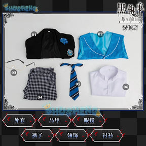 Rorensu burua cosplay Black Butler 4 Cosplay Costume Boarding School Gregory Violet Uniform Suit Halloween Anime Clothing Full