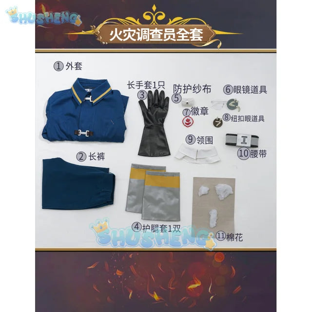 Game Identity V Florian Brand Cosplay Costume New Survivor Fire Investigator Uniform Man Woman Halloween Party Suit