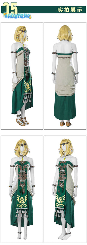 Princess Zelda Cosplay Costume The Legend Tears of the Kingdom Cosplay Uniform Dress For Women Halloween Carnival Party Clothes