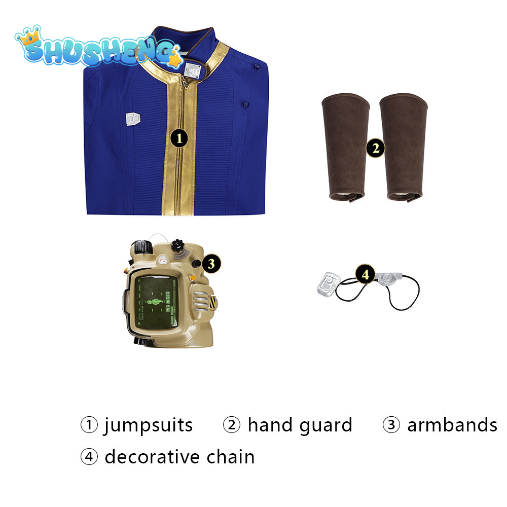 Hot Game Male Sheltersuit Survivor Suit Man Fall Cos Out Cosplay Sole Survivor Vault 75 and Custom Number Suit Individual Items