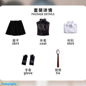 Anime Kyoko Kirigiri Cosplay Costume Dress Set With Gloves Halloween Outfits Daily Wear Uniforms For Women
