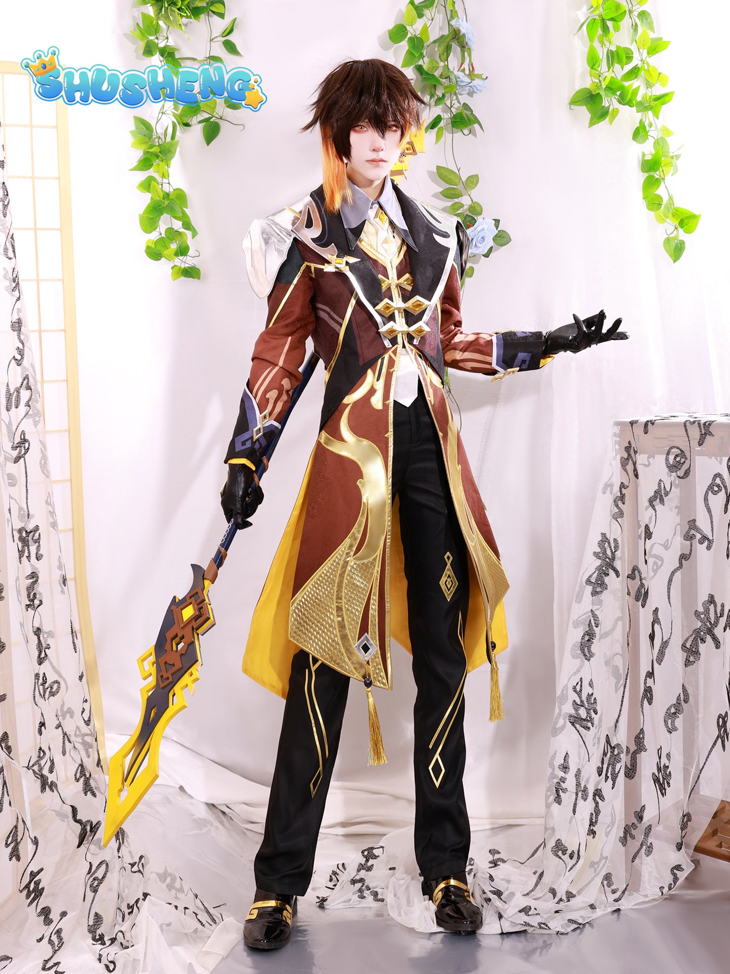 Genshin Impact Cosplay Zhongli Clothing Anime Game God Suit Full Set Halloween Cos Costume Men's