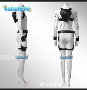 Superheroine Widow Cosplay Natasha Romanoff Costume White Battle Suit Women Outfit for Halloween Carnival Party Any Size