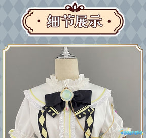 Anime Virtual YouTuber Ace Taffy Cosplay Costume VTuber British Style School Uniform Shirt Strap Dress Wig Woman Cute Party Suit