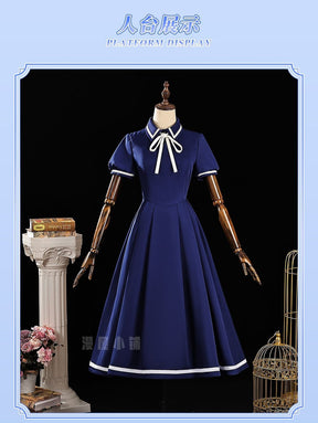 Cardcaptor Sakura Sakura Kinomoto Cosplay Costume Blue Regular Dress