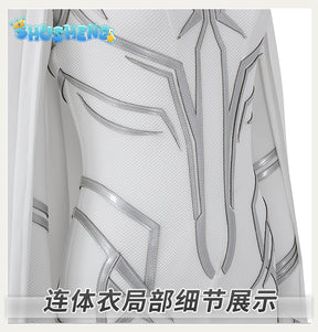 Cosplay Hela White Outfit Halloween Cosplay Costume Set Bodysuit White Jumpsuit Superheroine Costume With Cape Suit