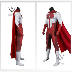 Halloween invincible cosplay jumpsuits Omni man costume superhero Nolan Grayson Zentai printing bodysuit with Cape