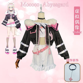 YouTuber VTuber Mococo Abyssgard Cosplay Costume Party Suit Top Skirts Halloween Uniform Anime Clothing Custom Made Shoes