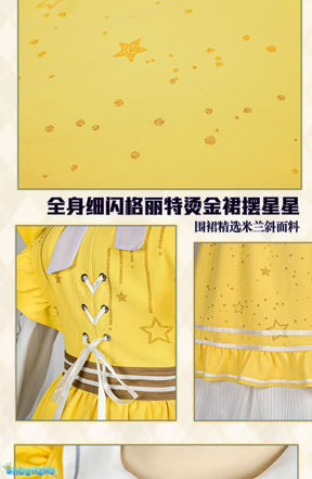 Anime Game Identity V Cosplay Anne Lester Toy Merchant Costume Shimmer Wig Yellow Dress Lolita Girls Halloween Suit Customized