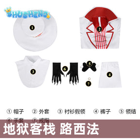 Anime Hazbin Cosplay Hotel Alastor Cosplay Costume Red Uniform Radio Demon Role Play Halloween Carnival Party Outfit