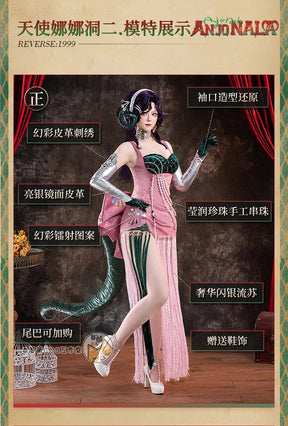 Shusheng Reverse:1999 37 Anjo Nala Cosplay Costume Anime Ms. Kimberly Nala Hari Sexy Pink Dress Female Halloween Costumes