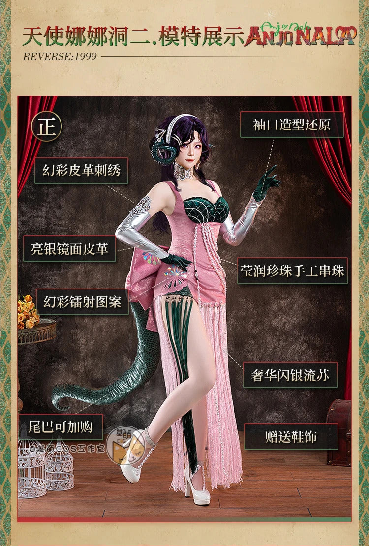 Shusheng Reverse:1999 37 Anjo Nala Cosplay Costume Anime Ms. Kimberly Nala Hari Sexy Pink Dress Female Halloween Costumes